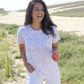 Dámské tričko Tričko s potiskem a krátkými rukávy bílá/bledě modrá 54