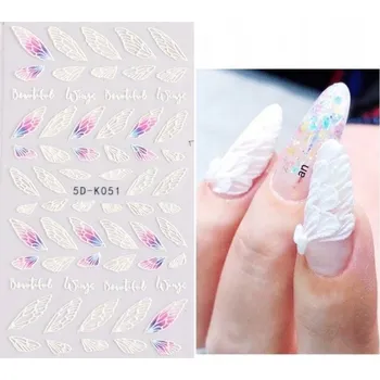 Umělé nehty 5D Samolepky na nehty bílé samolepicí č. 2