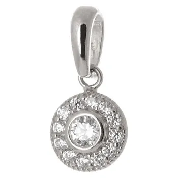 Přívěsek Přívěšek z bílého zlata s čirými zirkony ZZ0809BF + dárek zdarma