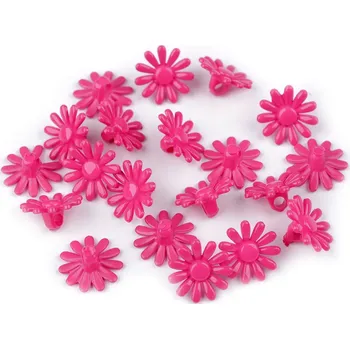 Knoflík Knoflík plastový kytička 15mm pink (Knoflík plastový květ)