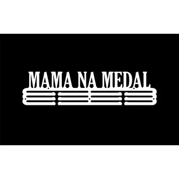 Věšák Máma na medaili #2 - BÍLÁ - Věšák na medaile 60 cm