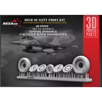 Plastikový model RESARM 1/48 F-16 C/D/E/F wheels set