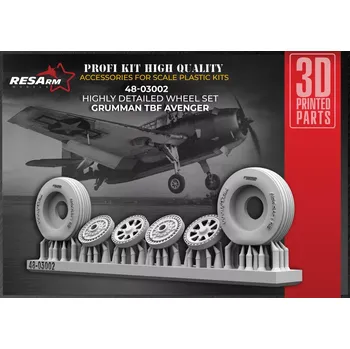 Plastikový model RESARM 1/48 Grumman TBF AVENGER wheels set
