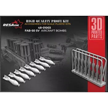 Plastikový model RESARM 1/48 FAB 50SV Aircraft Bombs (8 pcs.)