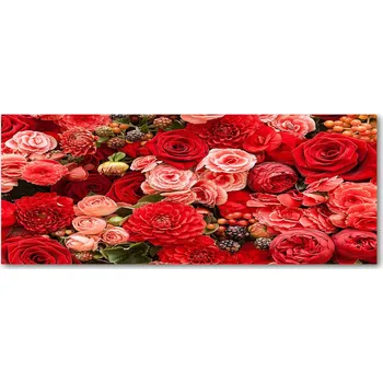 Obraz Lacobel sklo s fotopotiskem Červené květy XXL