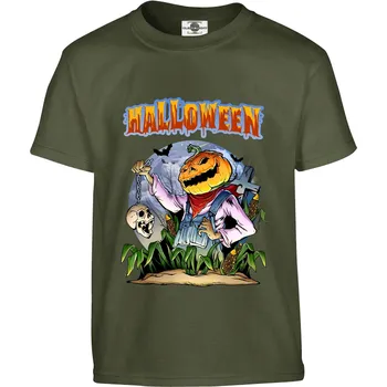 Pánská móda Tričko Halloween | Jack o' lantern Druh: Dětské, Barva: Khaki, Velikost: 158-XL