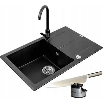 Granitový dřez Jednokomorový granitový dřez Pyramis černý