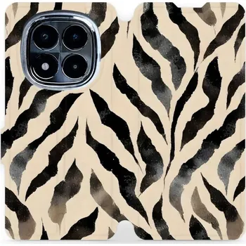 Pouzdro na mobilní telefon Flipové pouzdro Mobiwear - Xiaomi Poco X7 - VA53S Zebří (Knížkové flip pouzdro, obal, kryt na mobil Xiaomi Poco X7 - VA53S Zebří, materiál Umělá kůže + TPU - ochrana 360°, stojánek, silikonová vanička, magnetické zavírání)