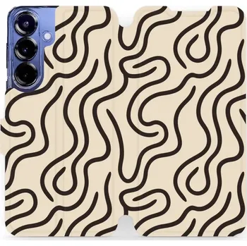 Pouzdro na mobilní telefon Flipové pouzdro Mobiwear - Samsung Galaxy S25 Plus - VA60S Linky (Knížkové flip pouzdro, obal, kryt na mobil Samsung Galaxy S25 Plus - VA60S Linky, materiál Umělá kůže + TPU - ochrana 360°, stojánek, silikonová vanička, magnetické zavírání)