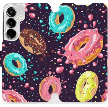 Pouzdro na mobilní telefon Flipové pouzdro Mobiwear - Samsung Galaxy S25 - VP19S Donutky (Knížkové flip pouzdro, obal, kryt na mobil Samsung Galaxy S25 - VP19S Donutky, materiál Umělá kůže + TPU - ochrana 360°, stojánek, silikonová vanička, magnetické zavírání)