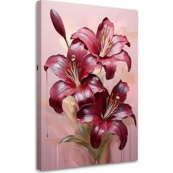 Obraz Obraz na plátně, Lilie Květina Burgundská Malované 40x60