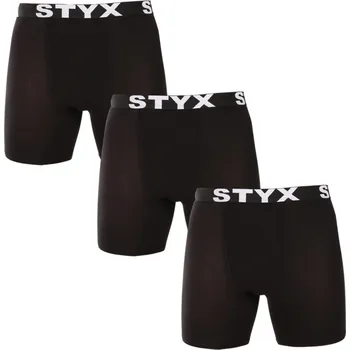 Boxerky 3PACK pánské boxerky Styx long sportovní guma černé (3UN960) S Možnost vrácení zboží ZDARMA do 120 dnů!