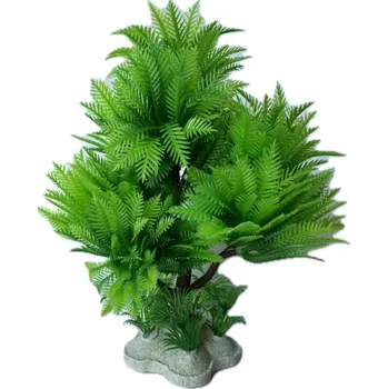 Dekorace do akvária ROSTLINA DO AKVÁRIA umělá ZELENÁ akvarijní rostliny DEKORACE výška 16cm