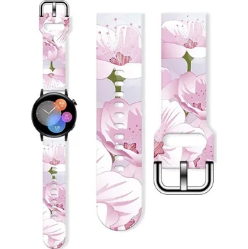 Příslušenství k chytrým hodinkám eses Silikonový květinový řemínek - Světle růžový, 20 mm