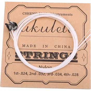 Struna pro kytaru a smyčcový nástroj NYLONOVÉ STRUNY PRO UKULELE SADA + trsátka