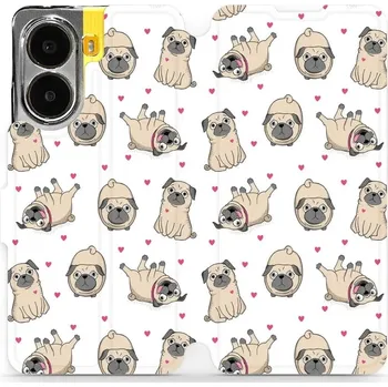 Pouzdro na mobilní telefon Flipové pouzdro Mobiwear - Xiaomi Poco X7 Pro - M097P Mopsíci (Knížkové flip pouzdro, obal, kryt na mobil Xiaomi Poco X7 Pro - M097P Mopsíci, materiál Umělá kůže + TPU - ochrana 360°, stojánek, silikonová vanička, magnetické zavírání)