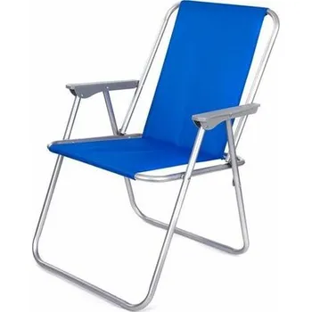 zahradní plážové kovové křesílko HAPPY GREEN, skládací - modré, modrá