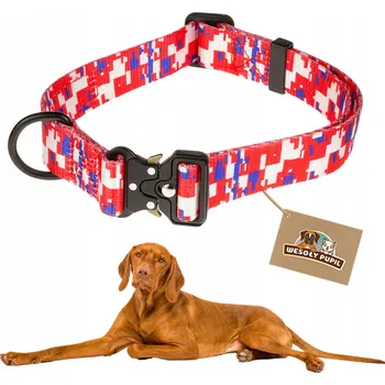 Obojek pro psa Obojek pro psa střední a velké rasy, SILNÁ KOVOVÁ PŘEZKA, nastavitelný M 46-55 cm