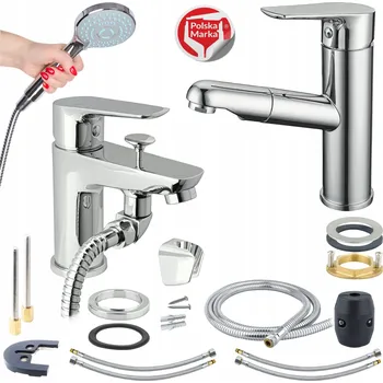 Vodovodní baterie Vanová baterie páková, montáž na okraj vany Sotbe INARI, stříbrná