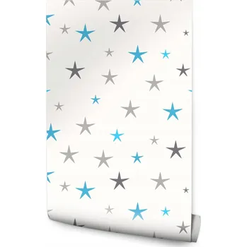 Tapeta Tapeta Pro Děti Modré a Šedé Hvězdičky