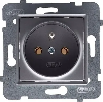 Elektrická zásuvka Polmark ROSA Jednoduchá zásuvka s uzemněním, barva inox (nerez)