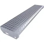 Kovový pozinkovaný protiskluzový schodišťový stupeň (40/3, 34/38) FLOMA SteelStep - šířka 120 cm, hloubka 24 cm, výška 4 cm - 00060080