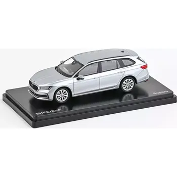 autíčko Abrex model Škoda Superb IV Combi (2023) - Stříbrná Pebble Metalíza (1:43)