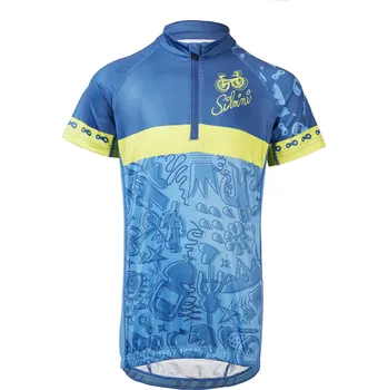 cyklistický dres Silvini dětský cyklodres Silvini Scrivia CD1434 blue-lime dětské velikosti: 110-116