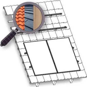 montážní sada pro solární panel KENO Konstrukce KENO na FV pro 2 panely. Plech/šindel/dřevo