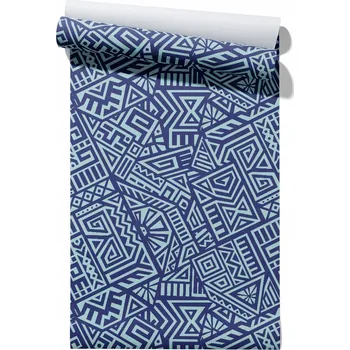 Tapeta Vliesová tapeta Modrý Azték, role tapety 50 cm x 6,1 m