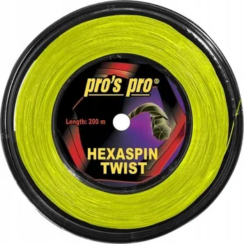 Struna na výplet tenisové rakety Tenisový výplet Pro's Pro hexaspin twist 1,25 mm / 200 m žlutý