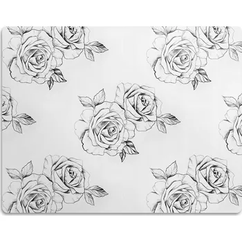 Miska pro psa Ochranná podložka pod misku pro psa kočku Vzory růží 90x60 cm