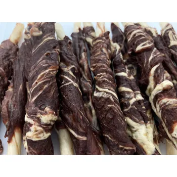 Pamlsek pro psa KABANOS S KRÁLÍKEM A TRESKOU V OMOTÁVCE 100G