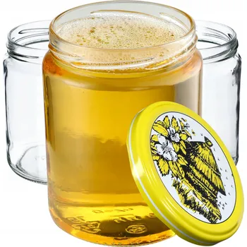 Sklenice 8x SKLENICE 540ml ZAVAŘOVACÍ SKLENICE na med, džem, ŠROUBOVACÍ VÍČKO 82mm