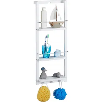 police Police do sprchy dřevěná bambusová bílá