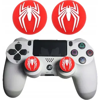 Gamepad Gumové návleky / krytky na analogové páčky PS3 PS4 PS5 XBOX - Spider White - 2 ks