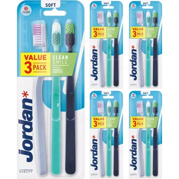 Péče o chrup Manuální Kartáček na Zuby Jordan Clean Smile Měkké Štětiny 5x3-Balení