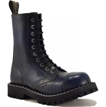 Pánská zimní obuv Boty Steel 10-dírkové - modré stírané,