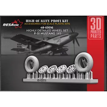 Plastikový model RESARM 1/48 P-51 Mustang wheels set type 1