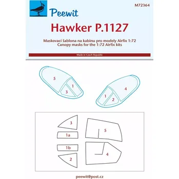 Plastikový model Peewit 1/72 Canopy mask Hawker P.1127 (AIRF)