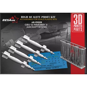 Plastikový model RESARM 1/48 GBU-12 Paveway II Aircraft Bombs (4 pcs.)
