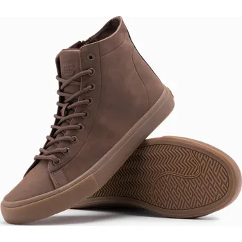 Pánské tenisky Pánské kotníkové tenisky s gumovou podrážkou - hnědé V4 OM-FOTH-0187 - 41