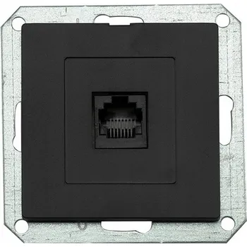 Elektrická zásuvka Internetová zásuvka nástěnná Timex-Elektro černá