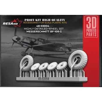 Plastikový model RESARM 1/48 Messerschmitt BF 109 G wheels set
