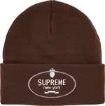 Supreme Crest Beanie Brown Velikost: ONE SIZE