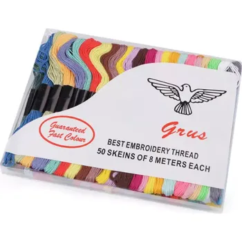 Příze vyšívací typ mouline - sada 50 ks/8 m