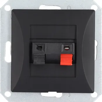 Elektrická zásuvka OPAL zásuvka reproduktorová jednoduchá GG-1 modul ČERNÁ