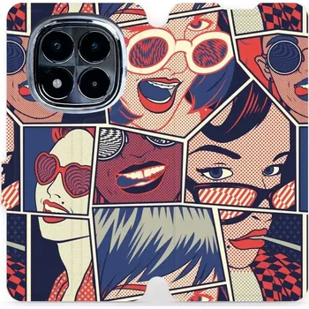 Pouzdro na mobilní telefon Flipové pouzdro Mobiwear - Xiaomi Redmi Note 14 Pro 4G - VP18P Komiks (Knížkové flip pouzdro, obal, kryt na mobil Xiaomi Redmi Note 14 Pro 4G - VP18P Komiks, materiál Umělá kůže + TPU - ochrana 360°, stojánek, silikonová vanička, magnetické zavírání)