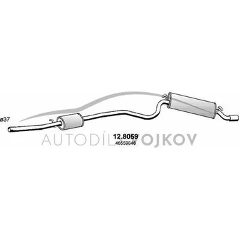 Zadní díl výfuku Díl výfuku střední a zadní Fiat Seicento 1.1 MPI