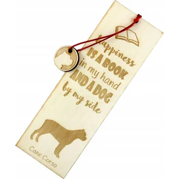 Doplněk ke knize Cane Corso gravírovaná záložka do knihy se psem, jméno psa